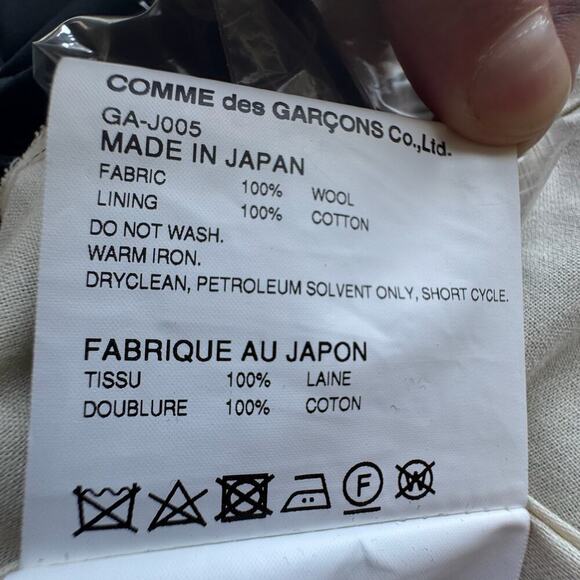 NWT COMME DES GARCONS Couture Cut-Out Deconstructed Blazer - Picture 14 of 14
